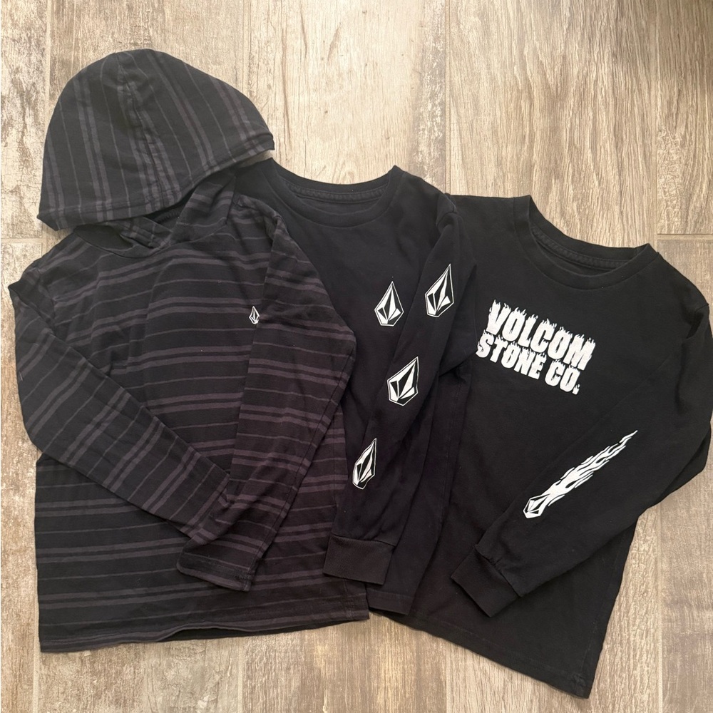 Volcom Kids Black Long Sleeve Shirt Trio